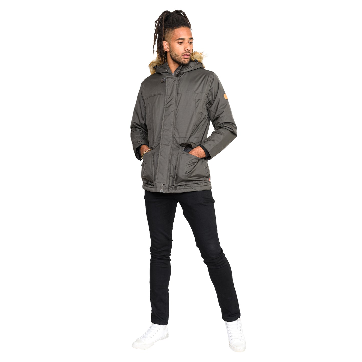 Khaki Grey - Back - Duke Mens D555 Lovett 2 Kingsize Jacket