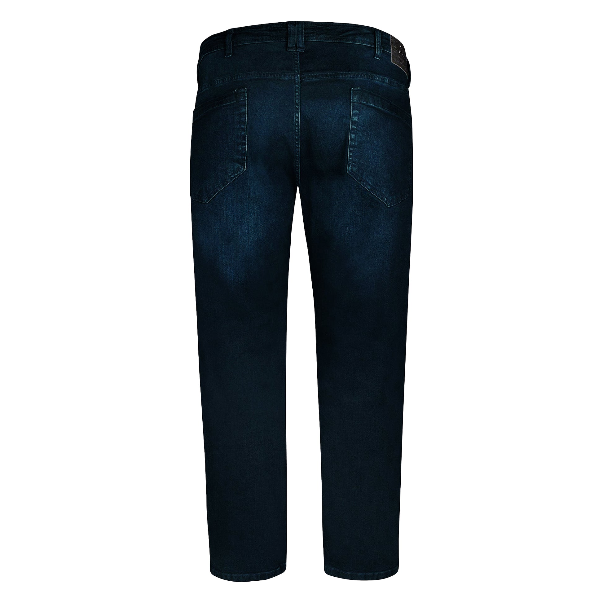 Blue Black - Back - Duke Mens D555 Daniel Tapered Leg Kingsize Jeans