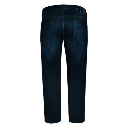 Blue Black - Back - Duke Mens D555 Daniel Tapered Leg Kingsize Jeans
