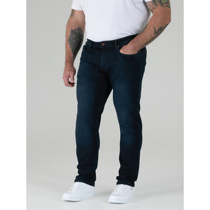 Blue Black - Side - Duke Mens D555 Daniel Tapered Leg Kingsize Jeans