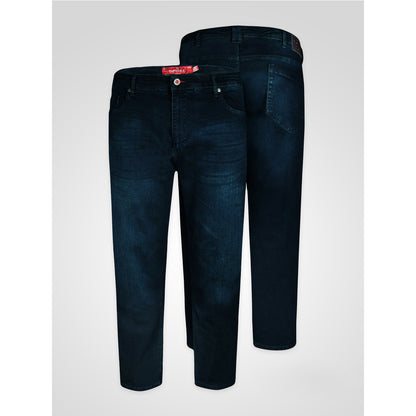 Blue Black - Pack Shot - Duke Mens D555 Daniel Tapered Leg Kingsize Jeans