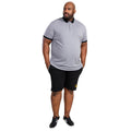 Grey-Black - Side - Duke Mens D555 Prinstead Pique Ribbed Collar Kingsize Polo Shirt