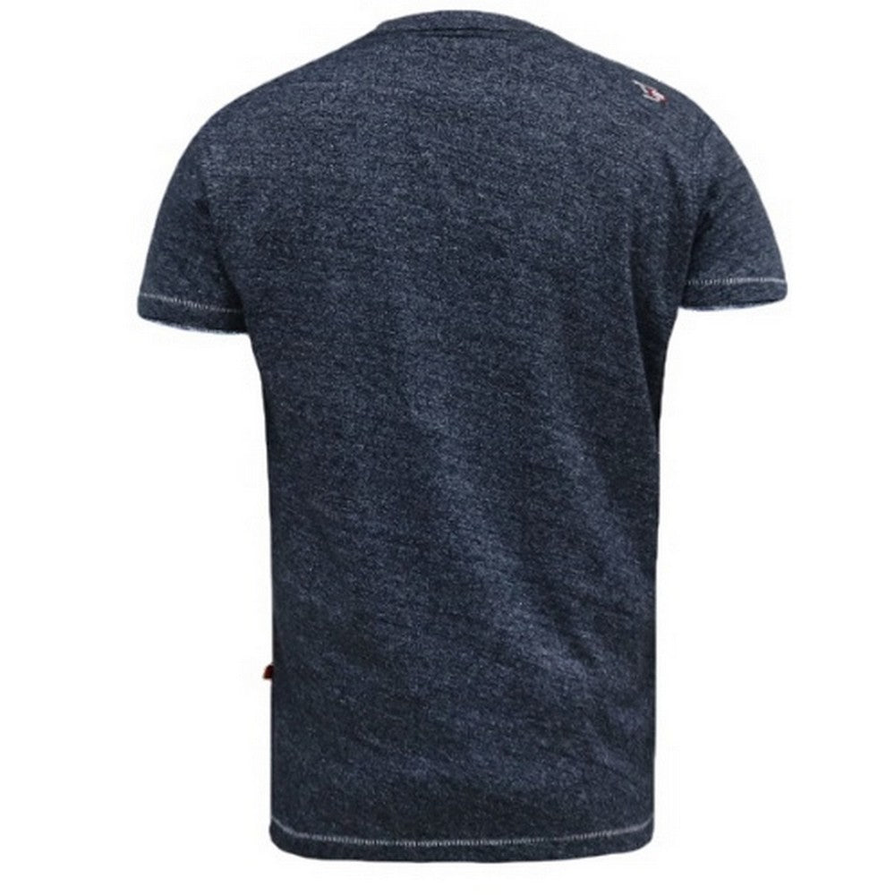 Navy Twist - Back - Duke Mens D555 Upton Hawaii Leaf Print Kingsize T-Shirt