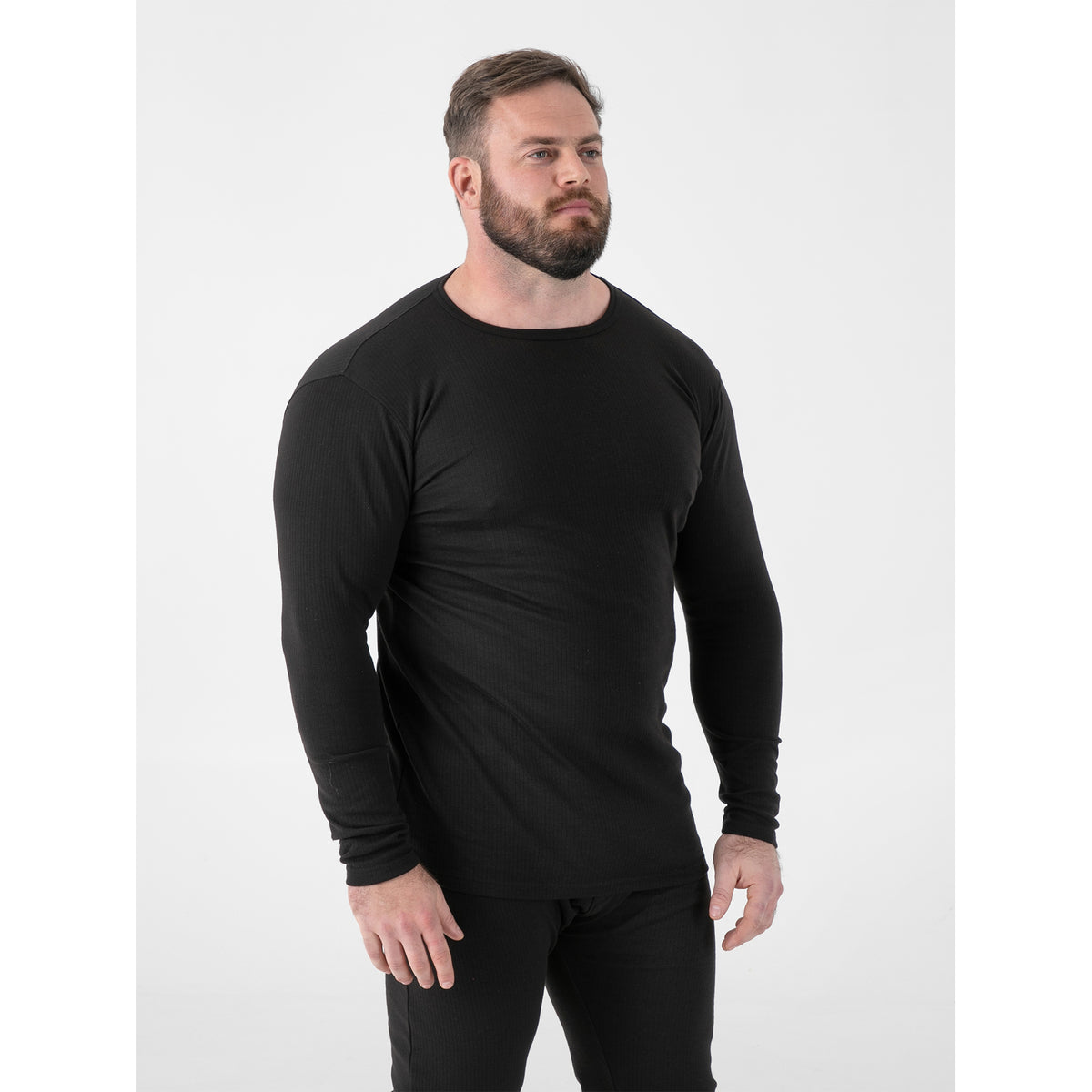 Black - Side - Duke Mens D555 Exeter Thermal Kingsize Long-Sleeved T-Shirt