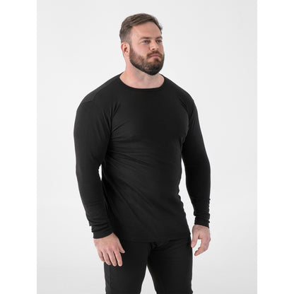 Black - Side - Duke Mens D555 Exeter Thermal Kingsize Long-Sleeved T-Shirt