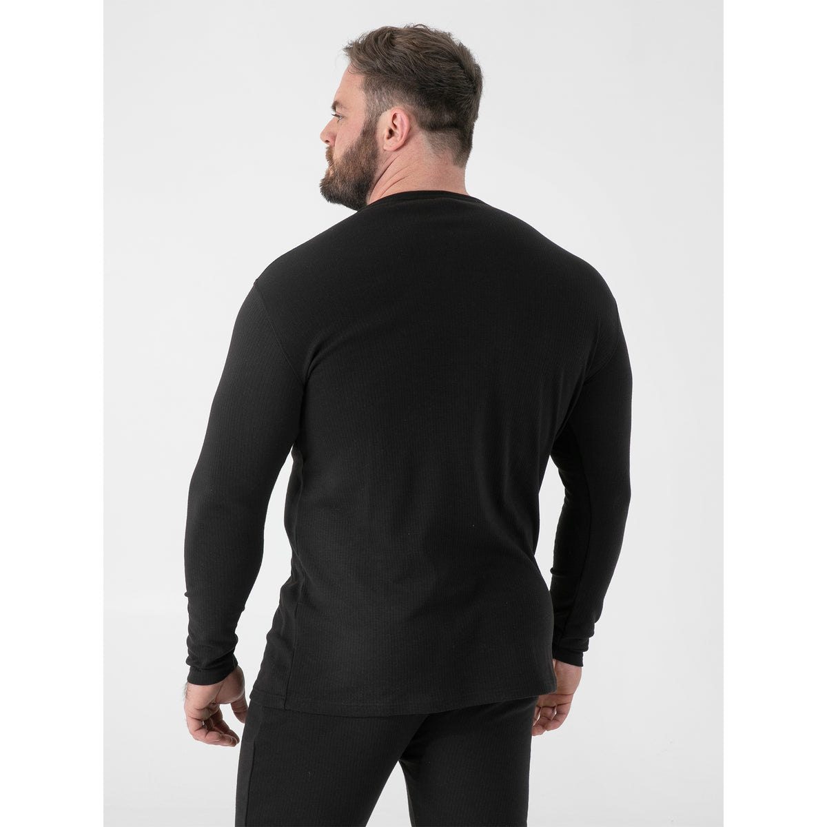 Black - Lifestyle - Duke Mens D555 Exeter Thermal Kingsize Long-Sleeved T-Shirt