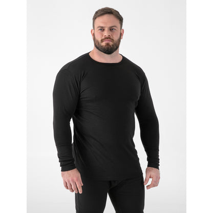 Black - Pack Shot - Duke Mens D555 Exeter Thermal Kingsize Long-Sleeved T-Shirt
