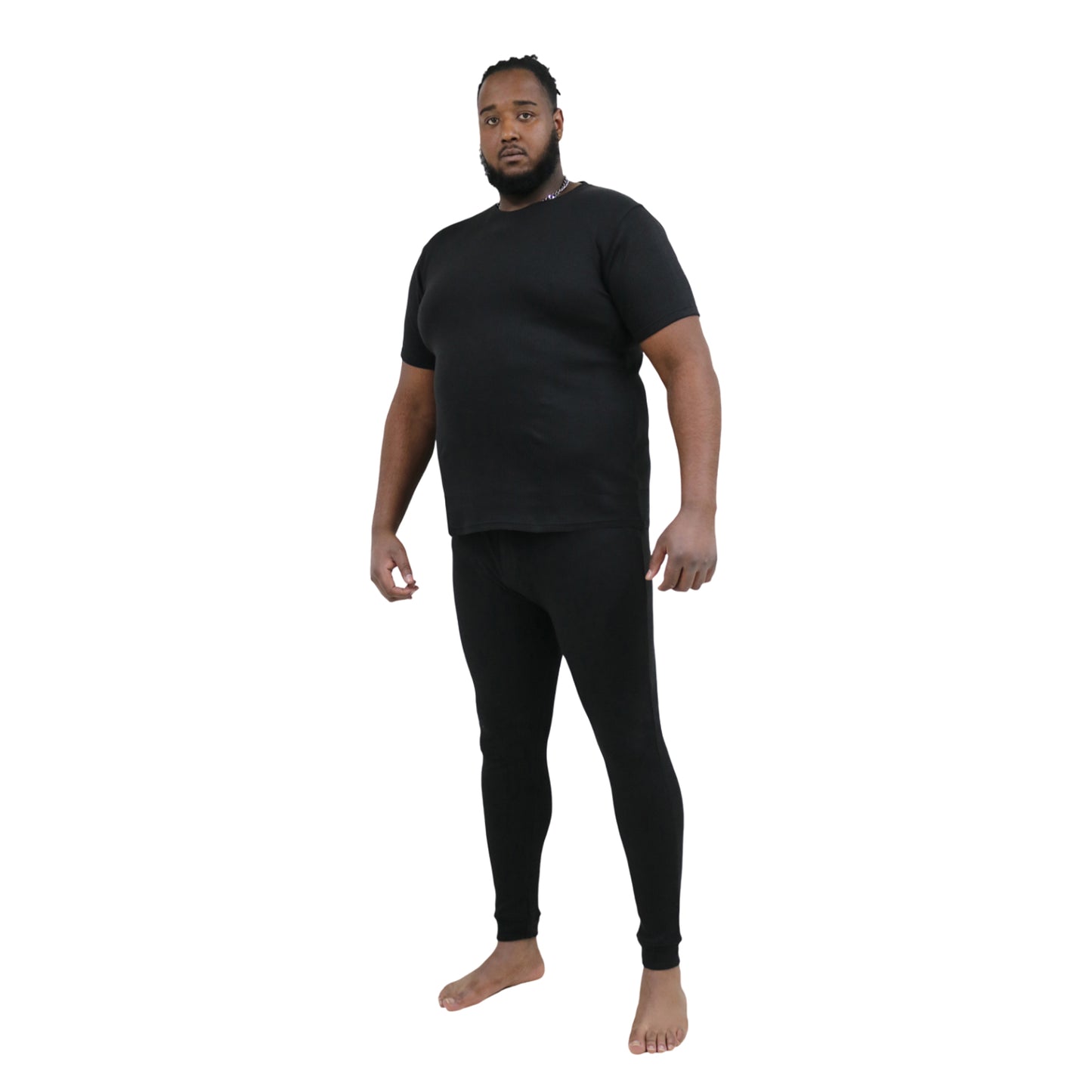 Black - Back - Duke Mens D555 Motherwell Thermal Kingsize Short-Sleeved T-Shirt