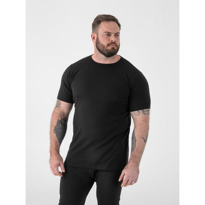 Black - Lifestyle - Duke Mens D555 Motherwell Thermal Kingsize Short-Sleeved T-Shirt