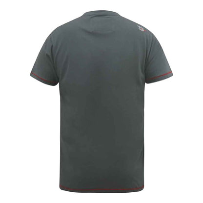 Khaki - Back - Duke Mens D555 Cobbler Nyc Printed Birdseye Kingsize T-Shirt
