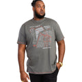 Khaki - Side - Duke Mens D555 Cobbler Nyc Printed Birdseye Kingsize T-Shirt