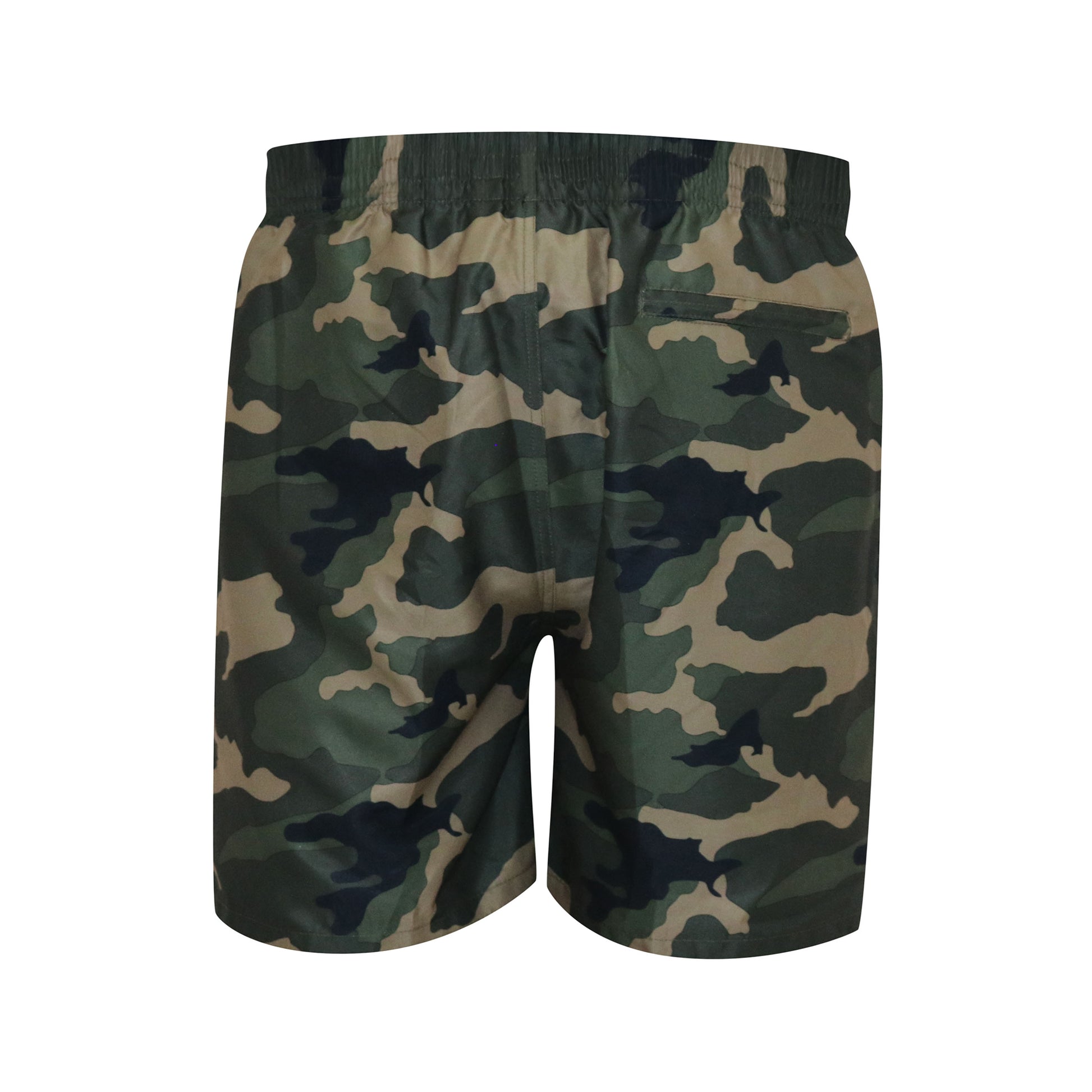 Camo Green - Back - D555 Mens Kody Aop Camouflage Swim Shorts