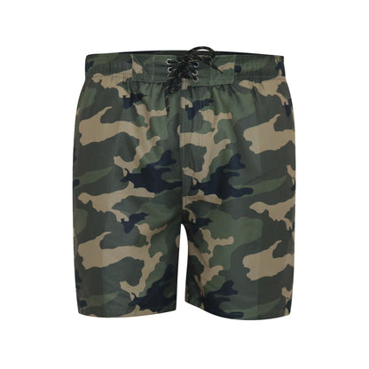Camo Green - Front - D555 Mens Kody Aop Camouflage Swim Shorts
