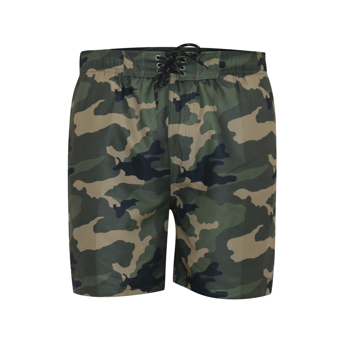 Camo Green - Front - D555 Mens Kody Aop Camouflage Swim Shorts