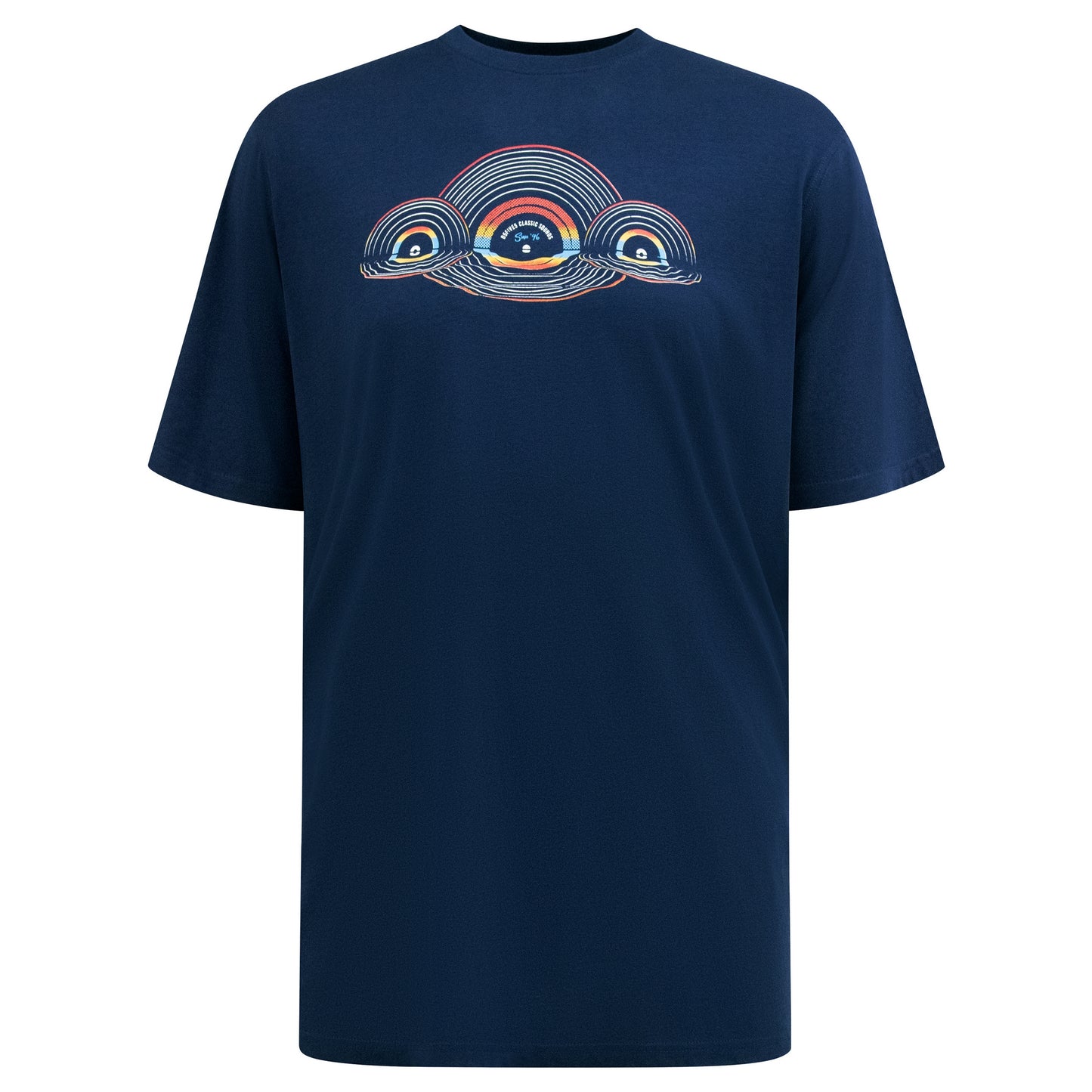 French Navy - Front - Duke Mens D555 Cheltenham Record Reflection Kingsize T-Shirt