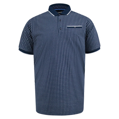 Navy - Front - Duke Mens D555 Coventry All-Over Print Kingsize Polo Shirt