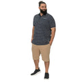 Navy - Side - Duke Mens D555 Coventry All-Over Print Kingsize Polo Shirt