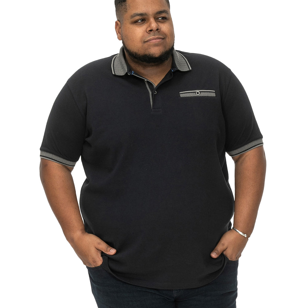 Navy - Front - Duke Mens D555 Ilkeston Pique Kingsize Polo Shirt