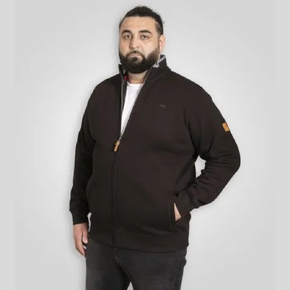 Black - Back - Duke Mens D555 Johnson Embroidered Logo Kingsize Fleece Jacket
