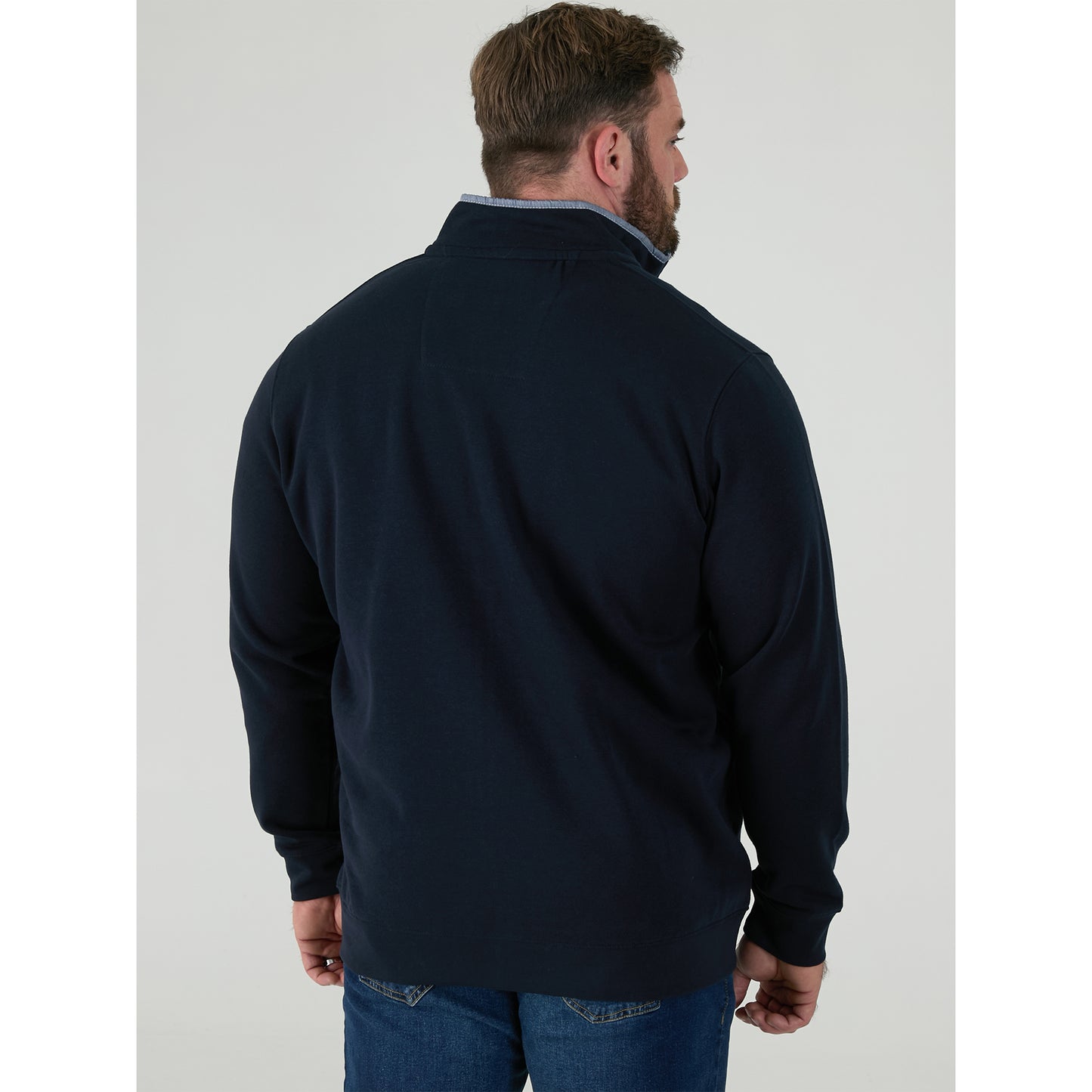 Navy - Side - Duke Mens D555 Johnson Embroidered Logo Kingsize Fleece Jacket