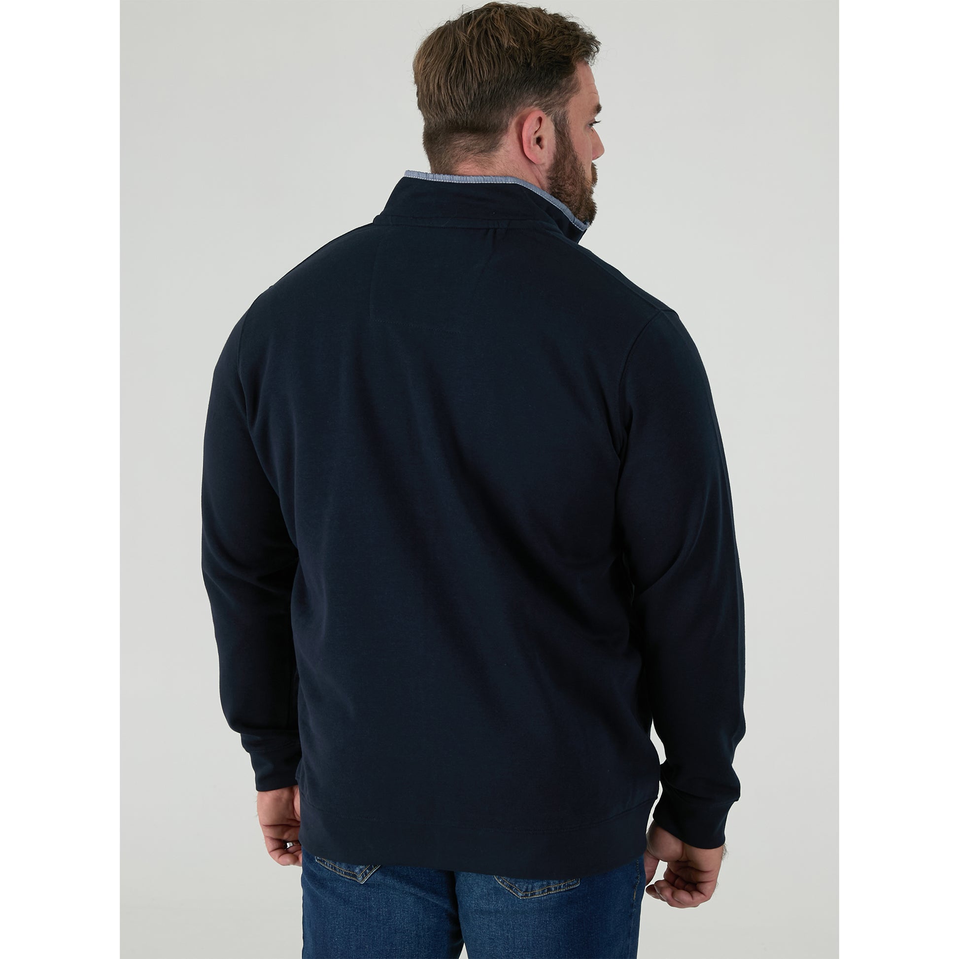 Navy - Side - Duke Mens D555 Johnson Embroidered Logo Kingsize Fleece Jacket