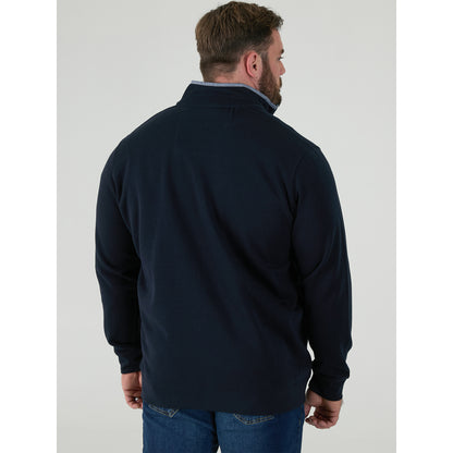Navy - Side - Duke Mens D555 Johnson Embroidered Logo Kingsize Fleece Jacket
