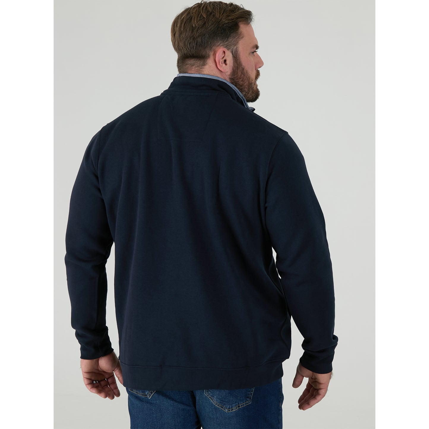 Navy - Lifestyle - Duke Mens D555 Russel Embroidered Logo Fleece Kingsize Sweatshirt