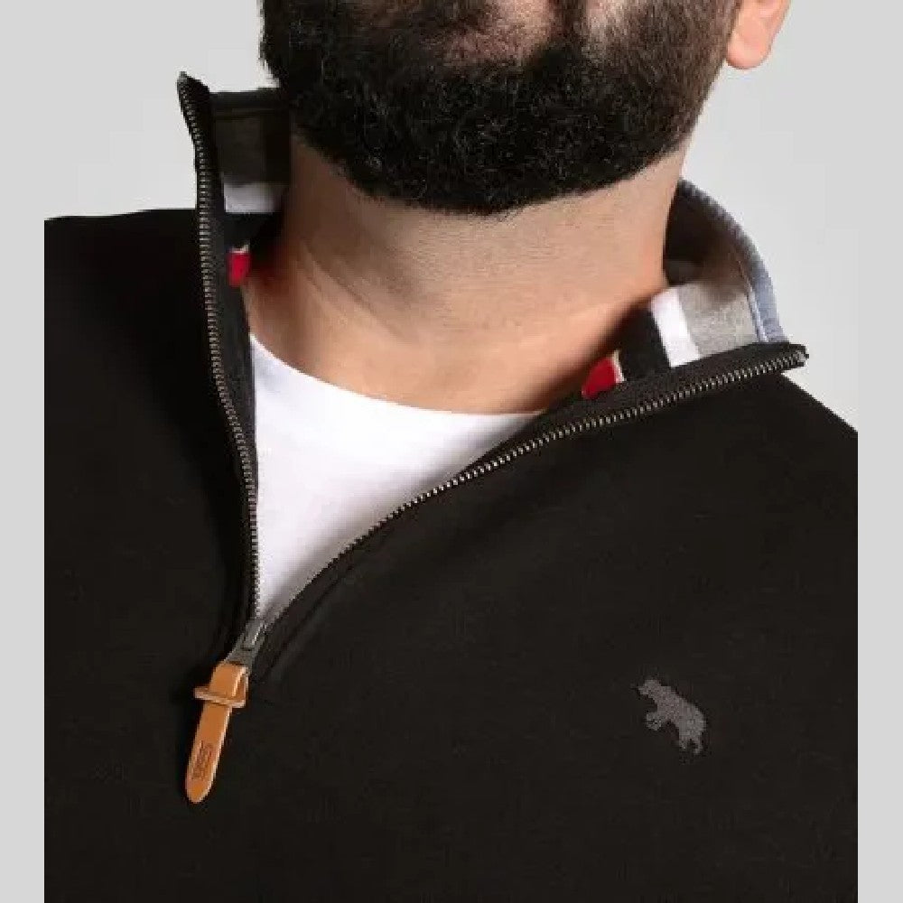 Black - Back - Duke Mens D555 Russel Embroidered Logo Fleece Kingsize Sweatshirt
