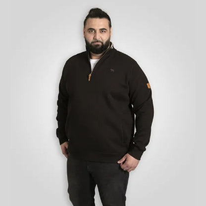 Black - Lifestyle - Duke Mens D555 Russel Embroidered Logo Fleece Kingsize Sweatshirt