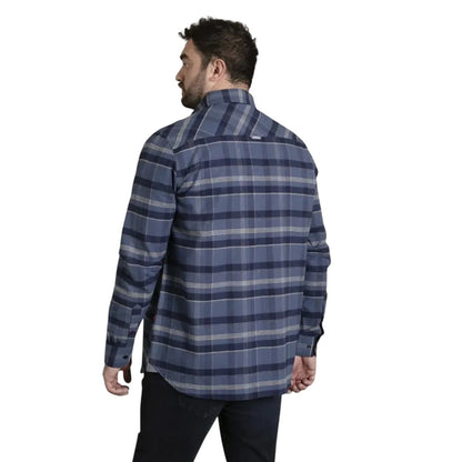 Blue-Navy - Back - Duke Mens D555 Shrewsbury Checked Kingsize Shirt