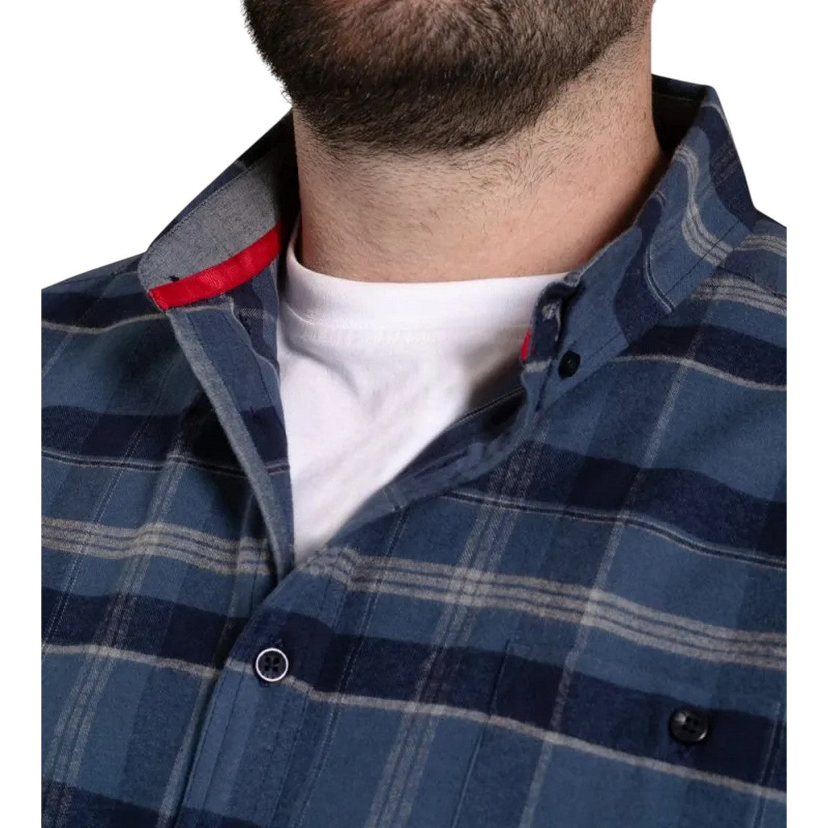 Blue-Navy - Side - Duke Mens D555 Shrewsbury Checked Kingsize Shirt