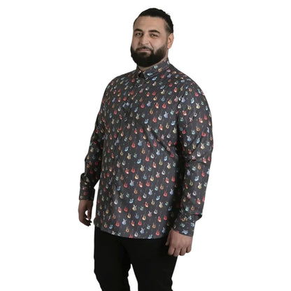 Grey - Side - Duke Mens D555 Wakefield Guitar Kingsize Shirt