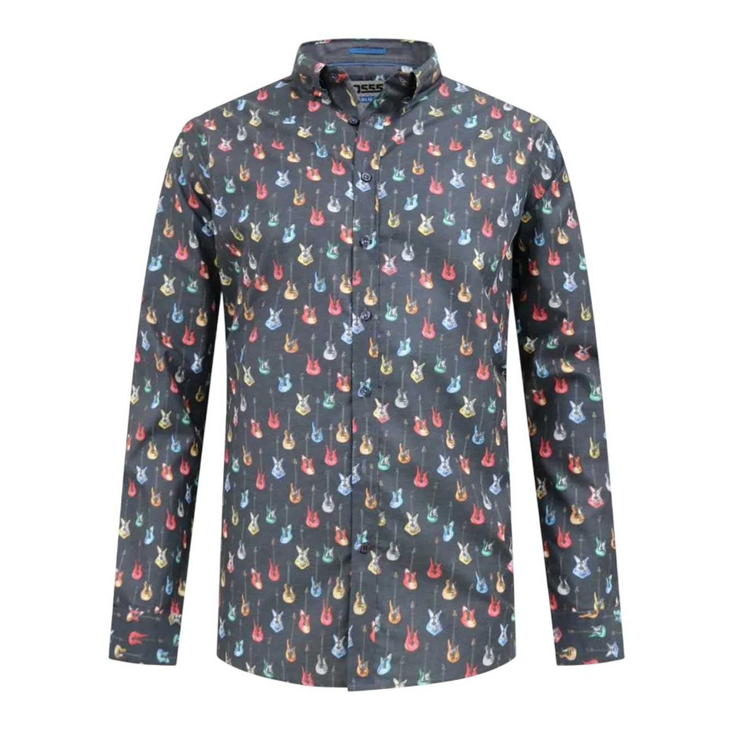 Grey - Front - Duke Mens D555 Wakefield Guitar Kingsize Shirt