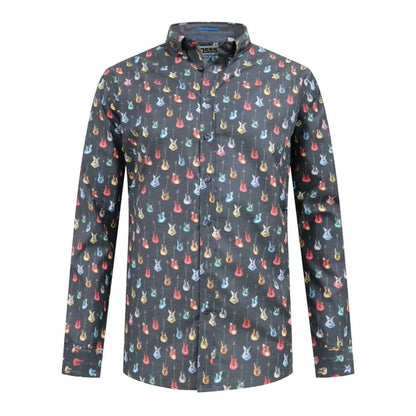 Grey - Front - Duke Mens D555 Wakefield Guitar Kingsize Shirt