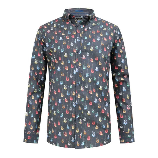 Grey - Front - Duke Mens D555 Wakefield Guitar Kingsize Shirt