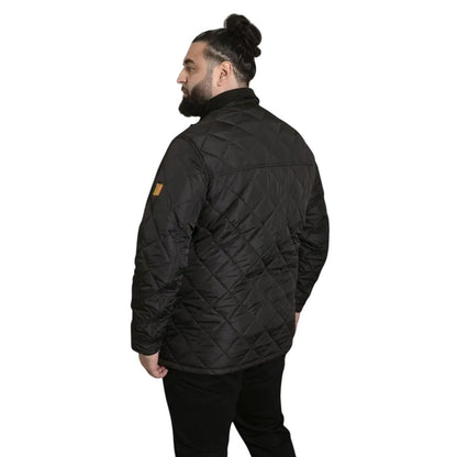 Black - Back - Duke Mens D555 Harborough Quilted Kingsize Jacket