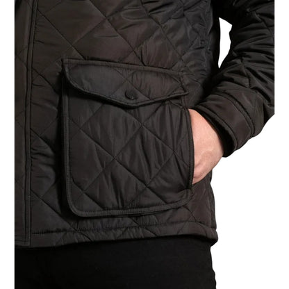 Black - Side - Duke Mens D555 Harborough Quilted Kingsize Jacket