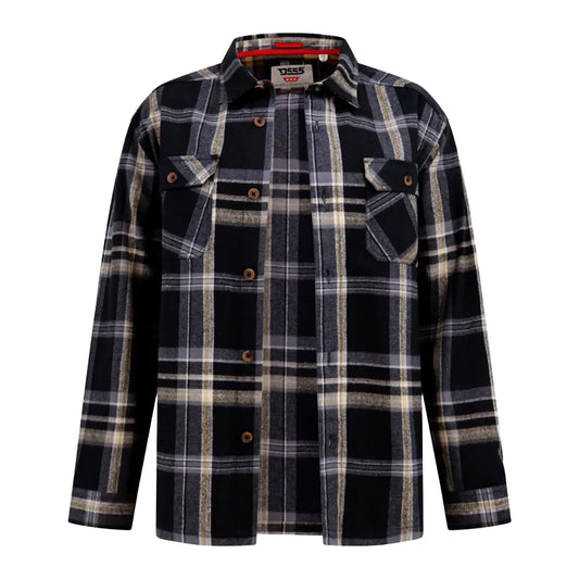 Black-Grey - Front - Duke Mens D555 Falkirk Checked Kingsize Shirt Jacket