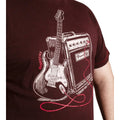 Burgundy Twist - Side - Duke Mens D555 Barnsley Guitar & Amp Kingsize T-Shirt