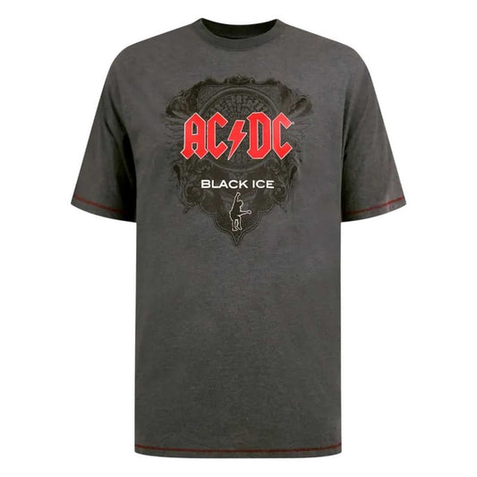 Charcoal Marl - Front - Duke Mens D555 Clydebank Black Ice AC-DC Kingsize T-Shirt