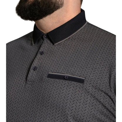 Navy - Side - Duke Mens D555 Scarborough All-Over Print Kingsize Polo Shirt