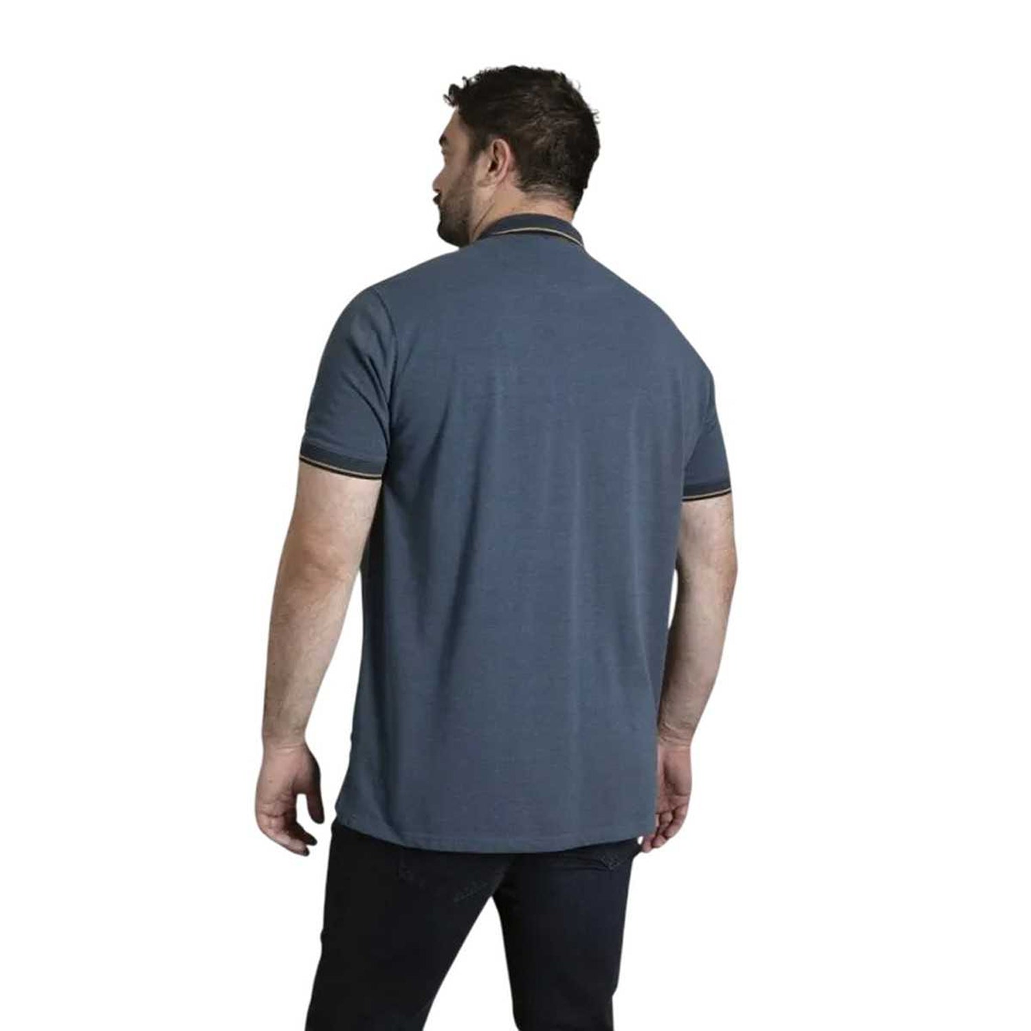 Blue - Back - Duke Mens D555 Redditch Pique Kingsize Polo Shirt
