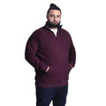 Burgundy - Lifestyle - Duke Mens D555 Lancaster Quilted Quarter Zip Kingsize Sweatshirt