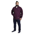 Burgundy - Pack Shot - Duke Mens D555 Lancaster Quilted Quarter Zip Kingsize Sweatshirt