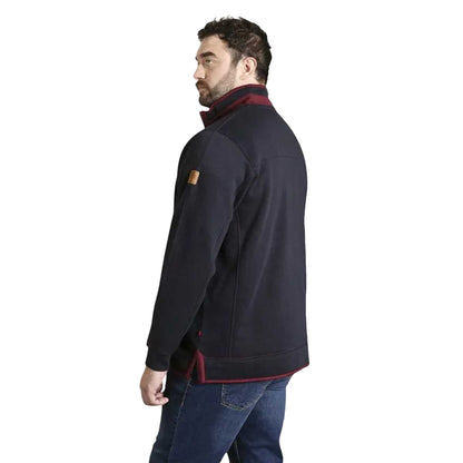 Navy - Pack Shot - Duke Mens D555 Leicester Quarter Zip Kingsize Fleece Top
