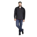 Navy - Close up - Duke Mens D555 Leicester Quarter Zip Kingsize Fleece Top