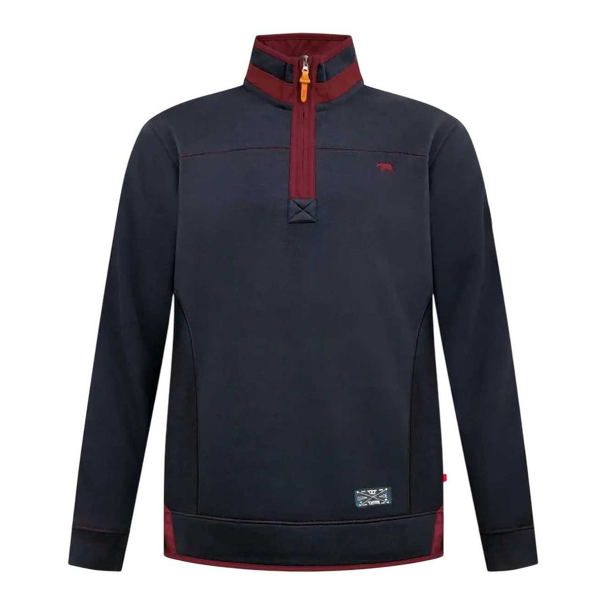 Navy - Front - Duke Mens D555 Leicester Quarter Zip Kingsize Fleece Top