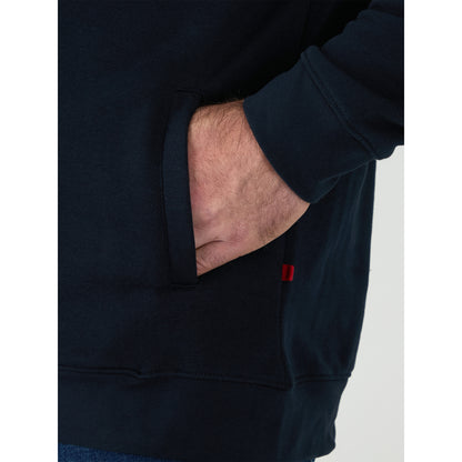 Navy - Close up - Duke Mens D555 Johnson Full Zip Kingsize Sweatshirt
