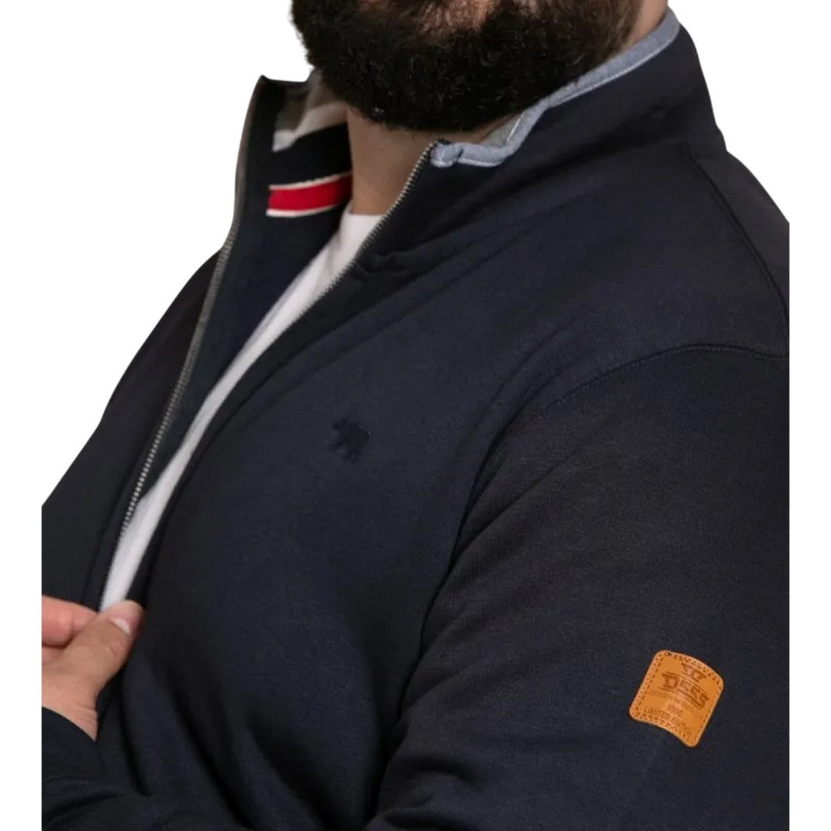 Navy - Side - Duke Mens D555 Johnson Full Zip Kingsize Sweatshirt