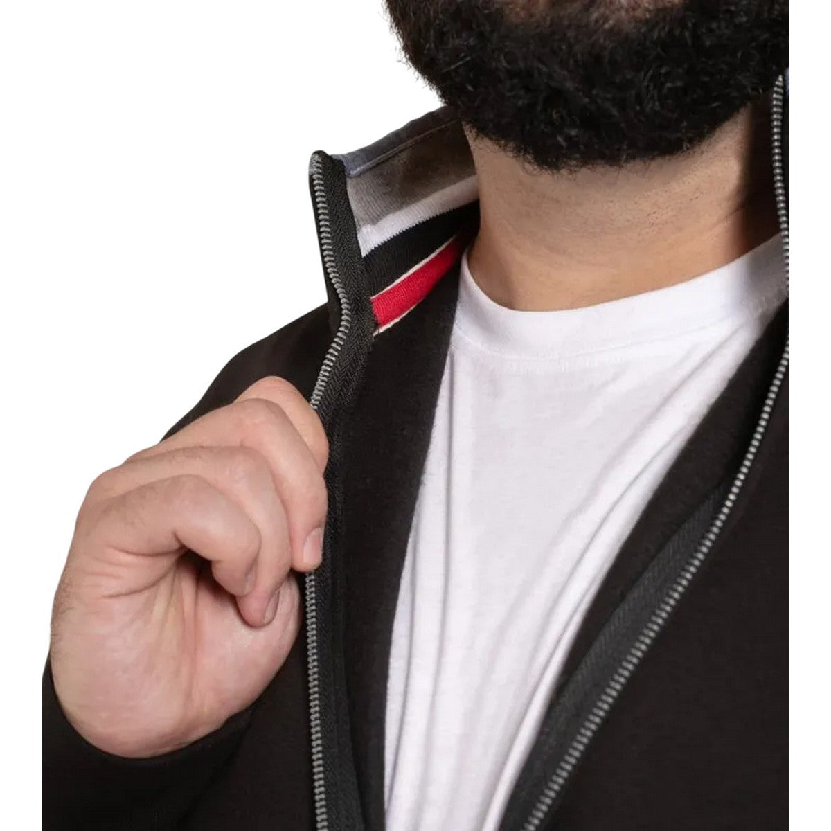 Black - Side - Duke Mens D555 Johnson Full Zip Kingsize Sweatshirt